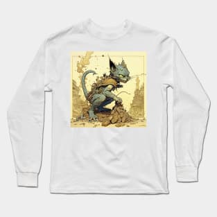 Futuristic Bio Machine Apocalypse Cat Long Sleeve T-Shirt